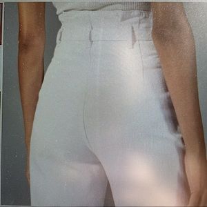 Abercrombie High Rise Paperbag Waist Jeans White